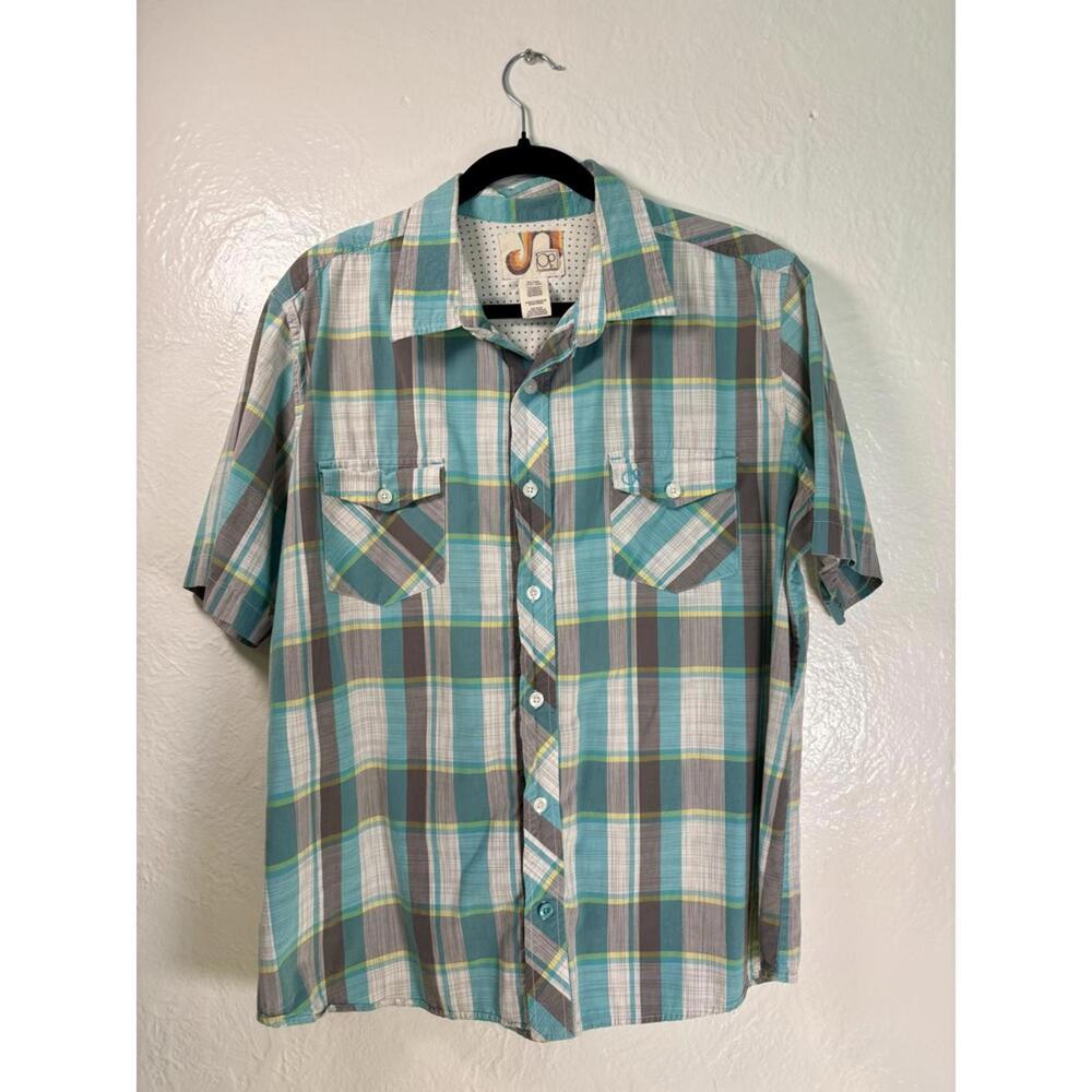 Vintage OP Button Down Plaid Short Sleeve Shirt Y2K Surf Skate 90s Ocean Pacific